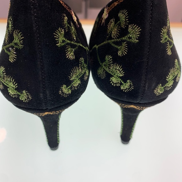 Sole Society So Edith Embroidered Suede Heels - Picture 2 of 7